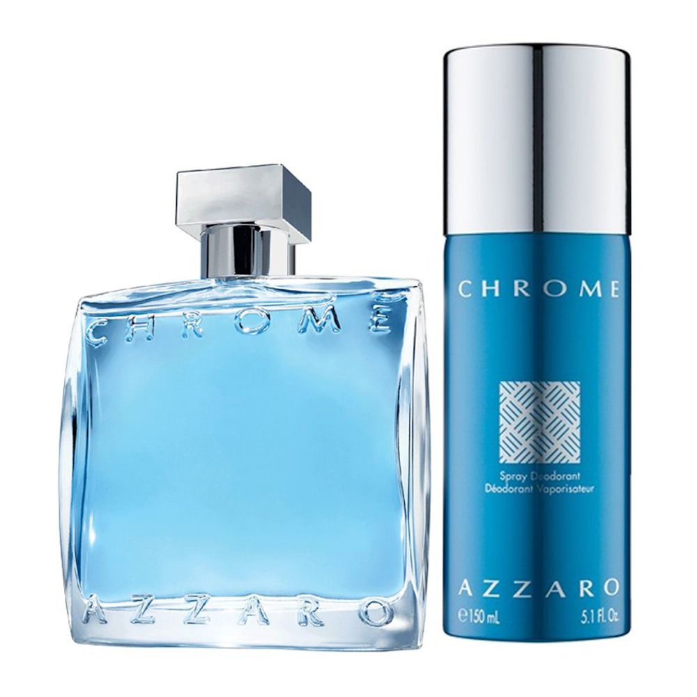 Chrome 2 Piece 100ml Eau de Toilette by Azzaro for Men (Gift Set)