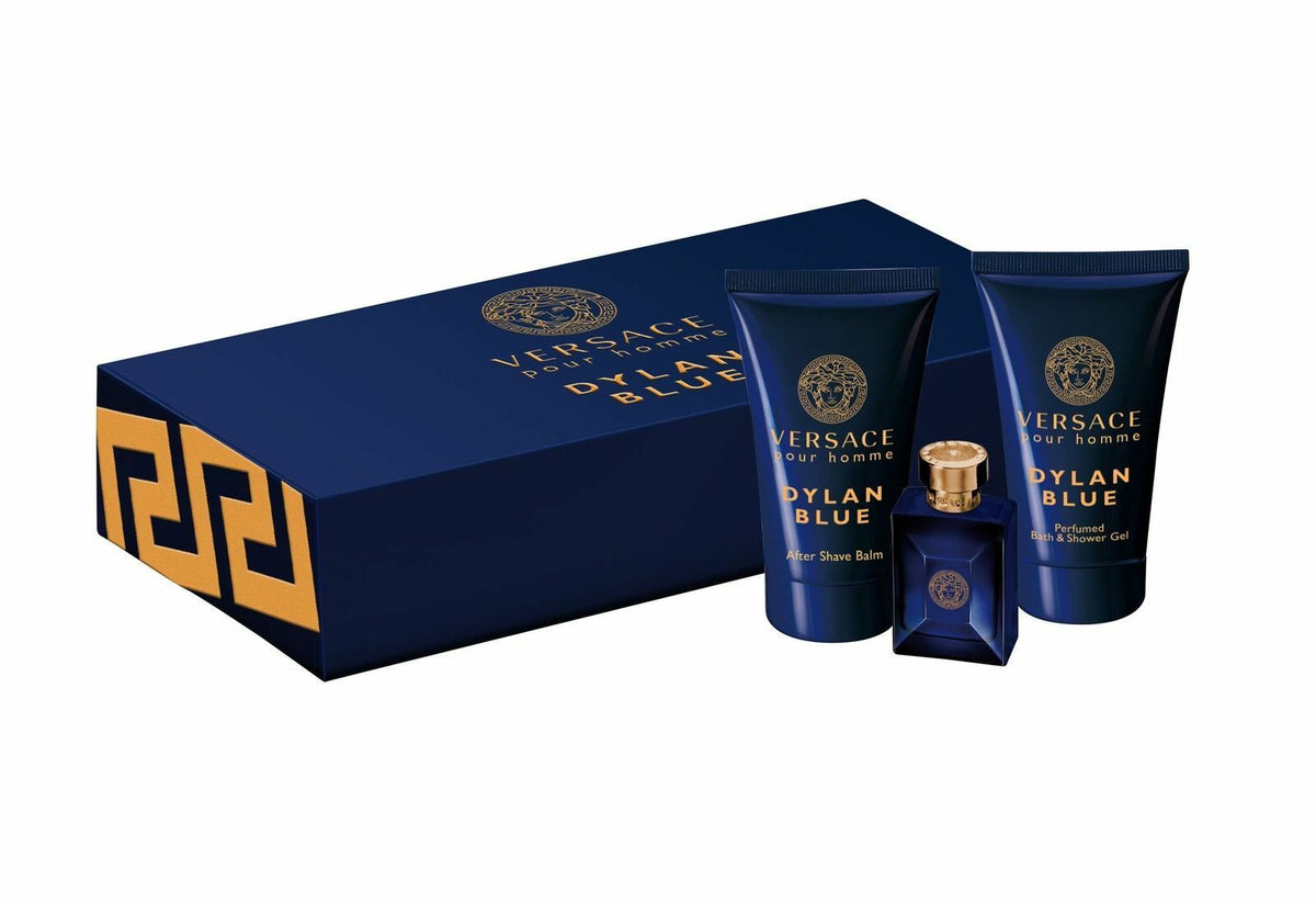 Dylan Blue Pour Homme Miniature 3 Piece by Versace for Men Eau de Toilette (Mini Set)