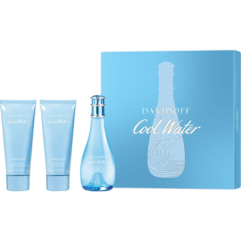 Cool Water 3 Piece by Davidoff for Women Eau de Toilette (Gift Set-A)